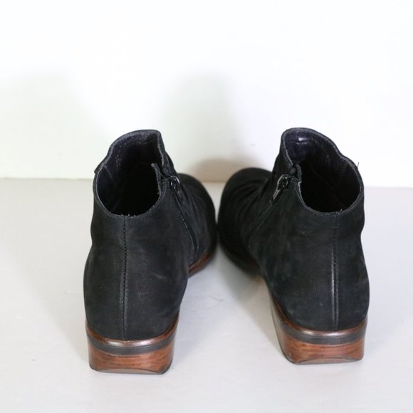 Naot Leveche Ankle Boots Size 39 US 8 Cutout Black Suede Booties Boho Zip Up - Picture 3 of 6